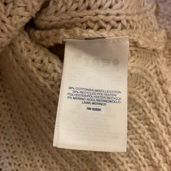 Lands End Cable Knit Split Side Cowl Neck Sweater, Size XS/P - Picture 4 of 6